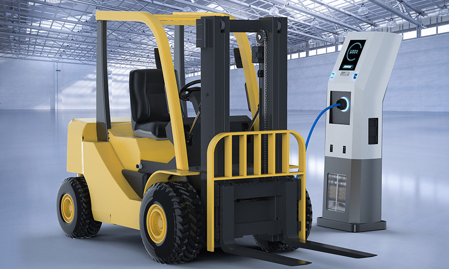 Auxiliary power supply for fuel cell forklifts
