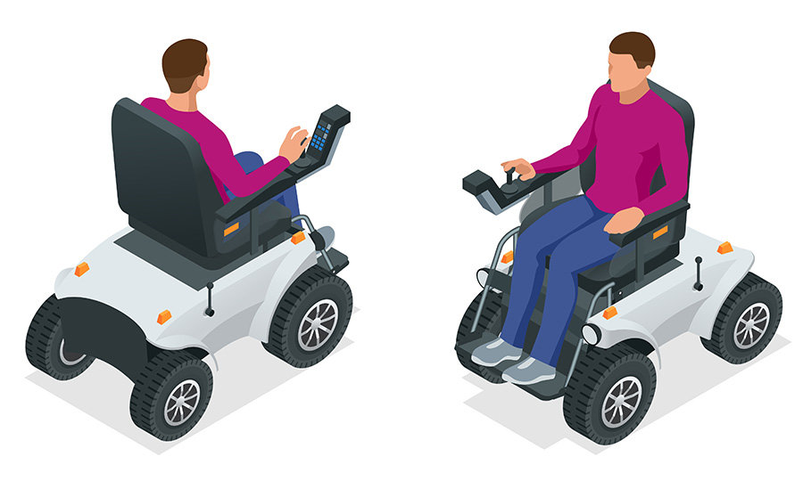 Wheelchair-mounted batteries for medical and long-term care